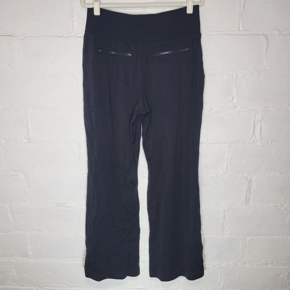 Athleta Women's Pants Zipper Pockets Split Hem Pull On Black AS IS - Picture 2 of 5